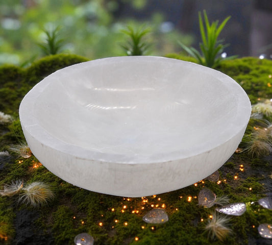 Selenite Moon Bowl - 15cm