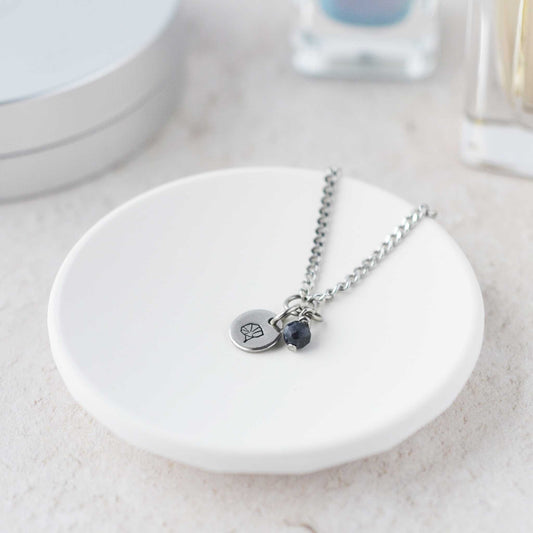 September Birthflower With Birthstone Necklace
