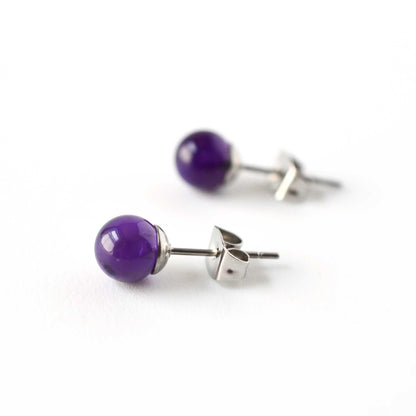 6mm Amethyst Ball Studs