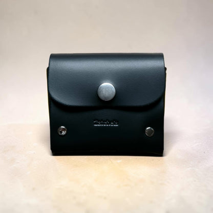 Handmade Leather Simple Coin Purse - Black