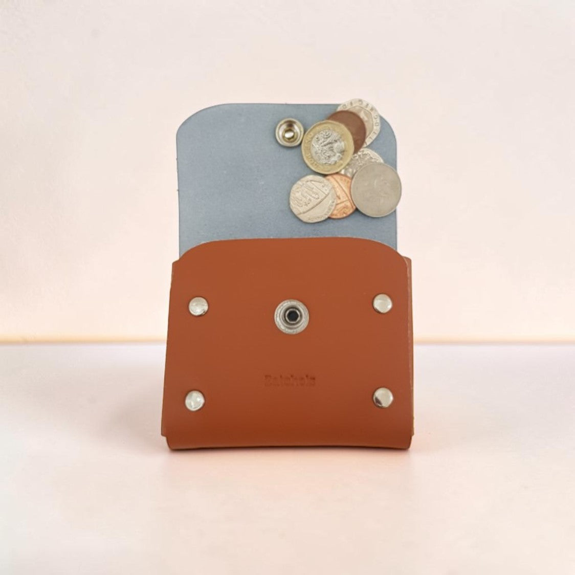Handmade Leather Simple Coin Purse - Burnt Orange