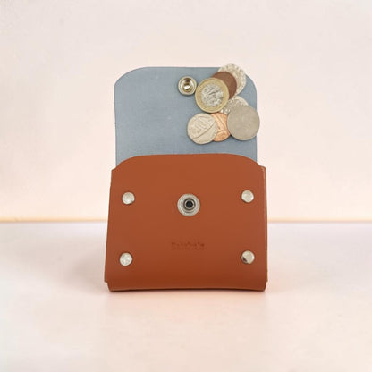 Handmade Leather Simple Coin Purse - Burnt Orange