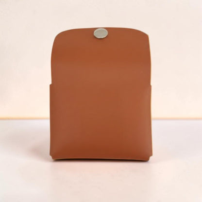 Handmade Leather Simple Coin Purse - Burnt Orange