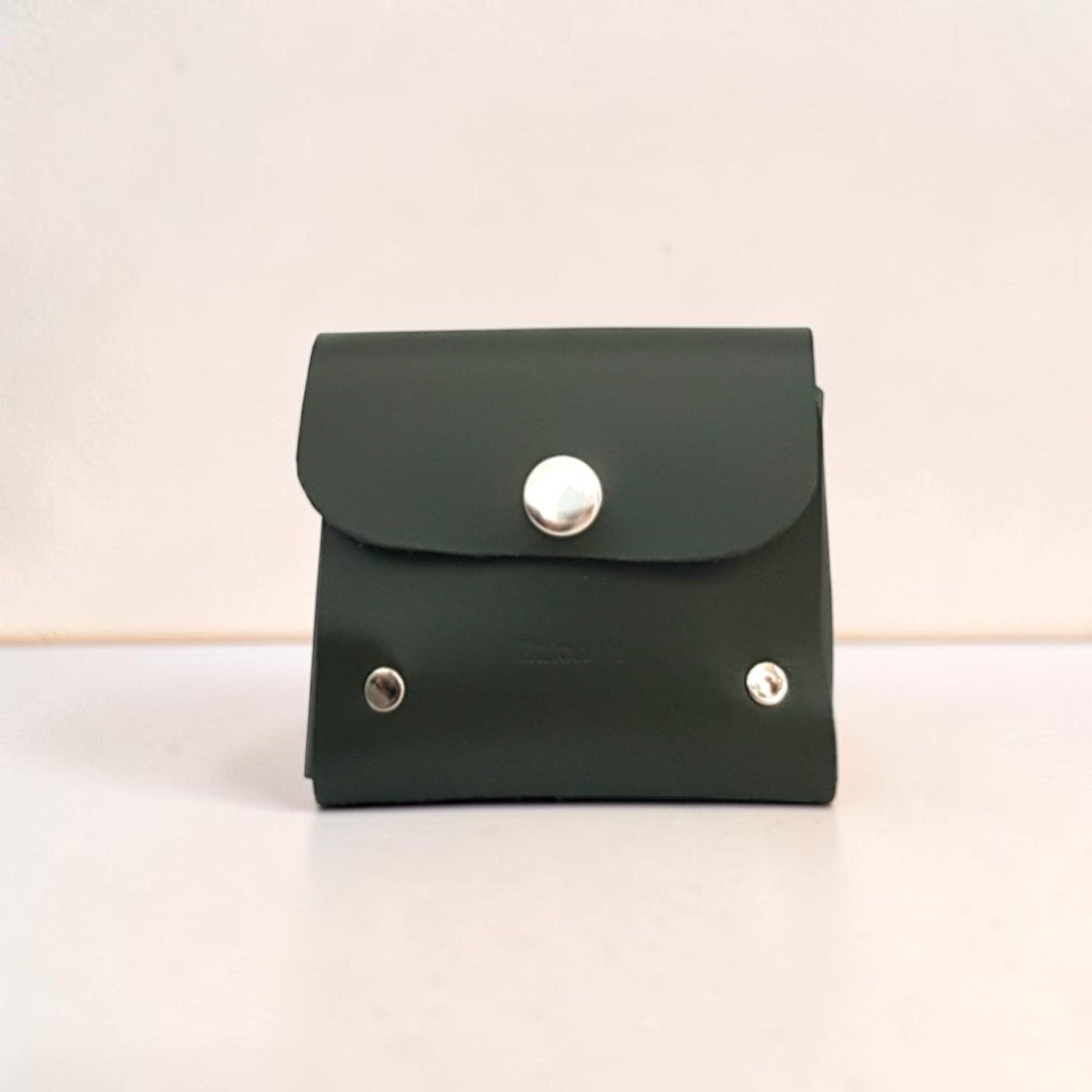 Handmade Leather Simple Coin Purse - Ivy Green