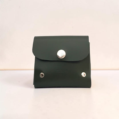 Handmade Leather Simple Coin Purse - Ivy Green