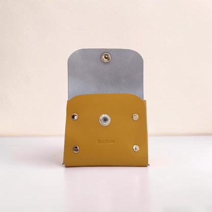 Handmade Leather Simple Coin Purse - Yellow Ochre