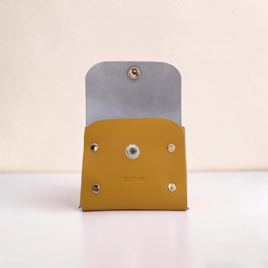 Handmade Leather Simple Coin Purse - Yellow Ochre