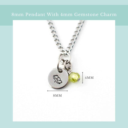 August Birthflower With Birthstone Necklace