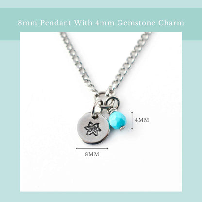 December Birthflower With Birthstone Necklace