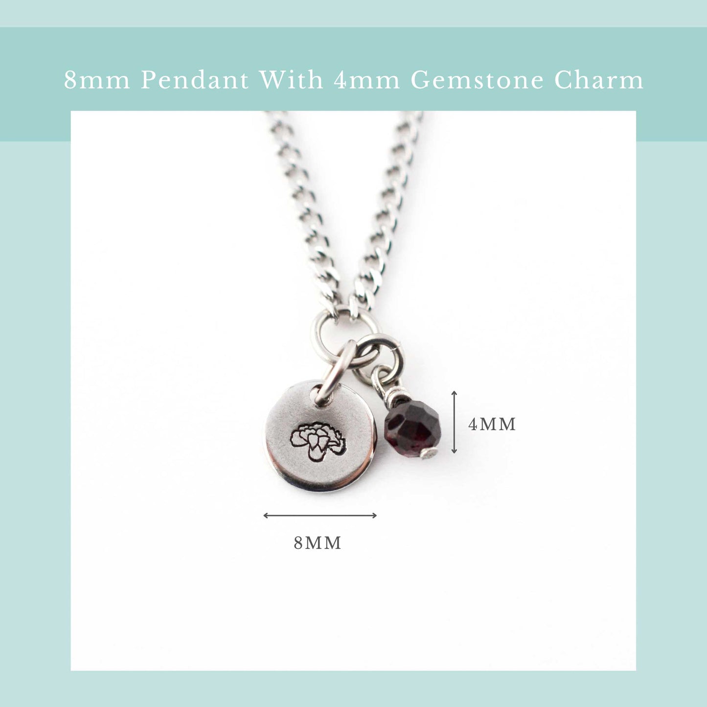 January Birthflower With Birthstone Necklace