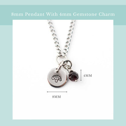January Birthflower With Birthstone Necklace