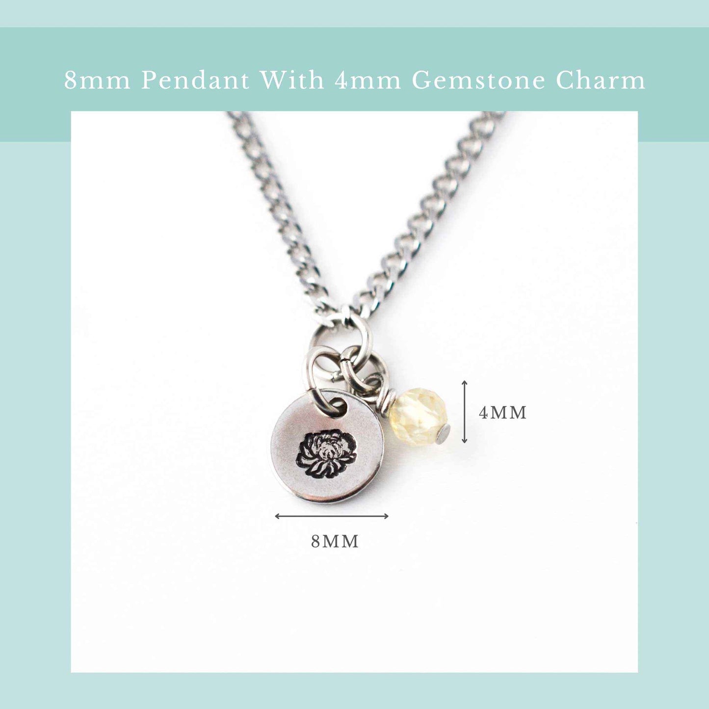 November Birthflower With Birthstone Necklace