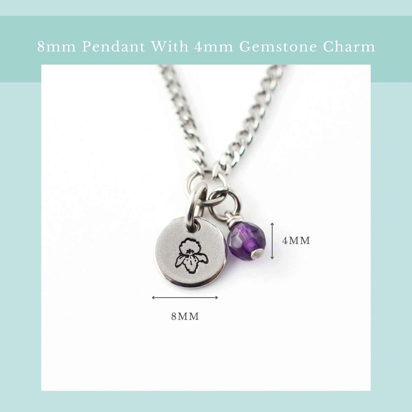 February Birthflower With Birthstone Necklace