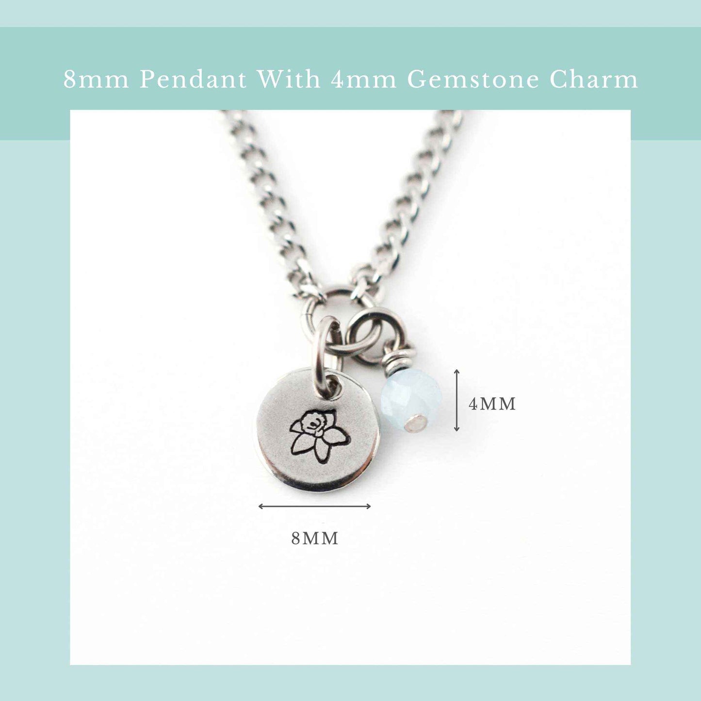 March Birthflower With Birthstone Necklace