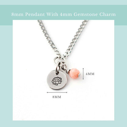 October Birthflower With Birthstone Necklace