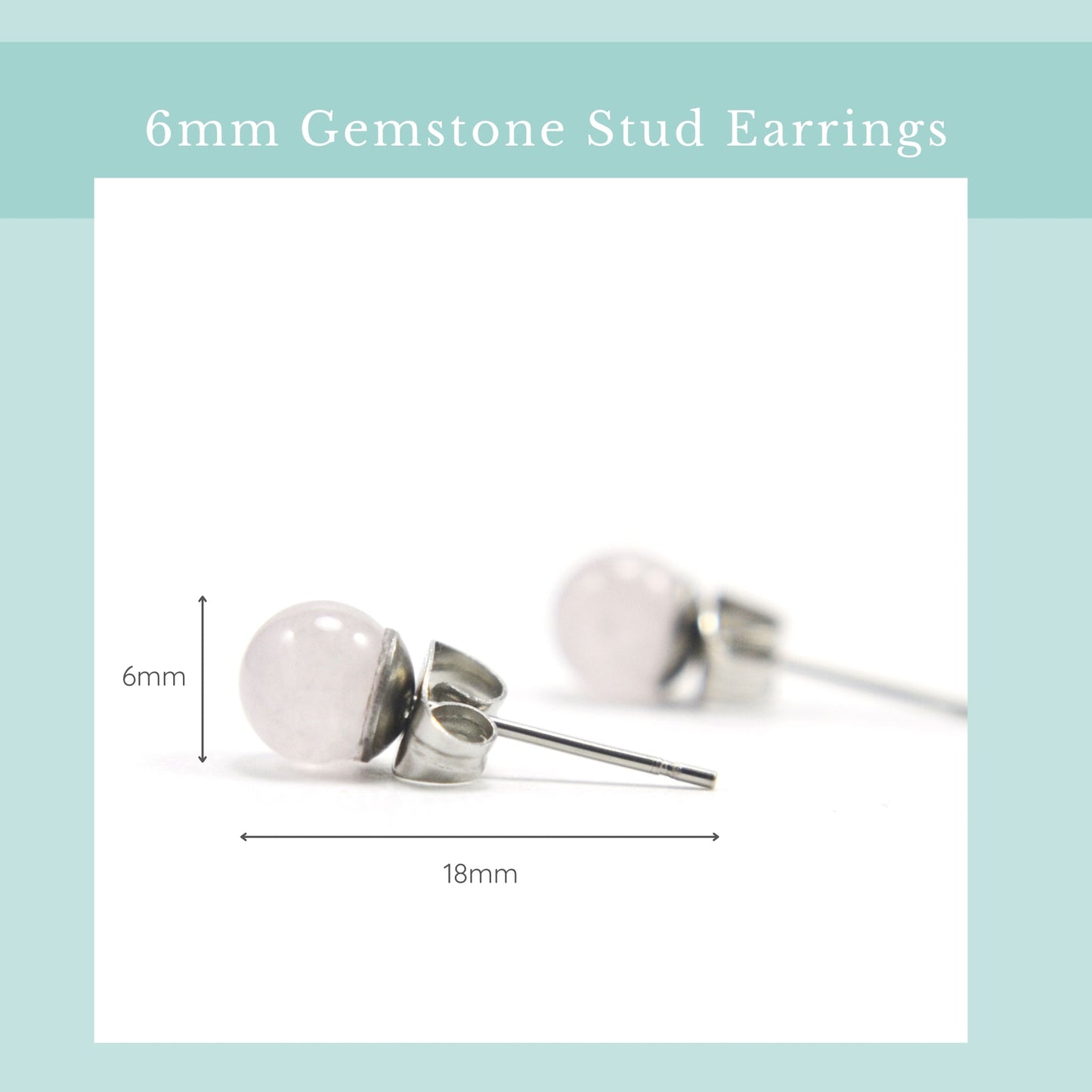 6mm Rose Quartz Ball Studs