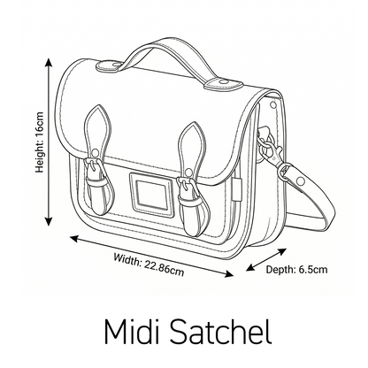 Leather Midi Satchel - British Edit