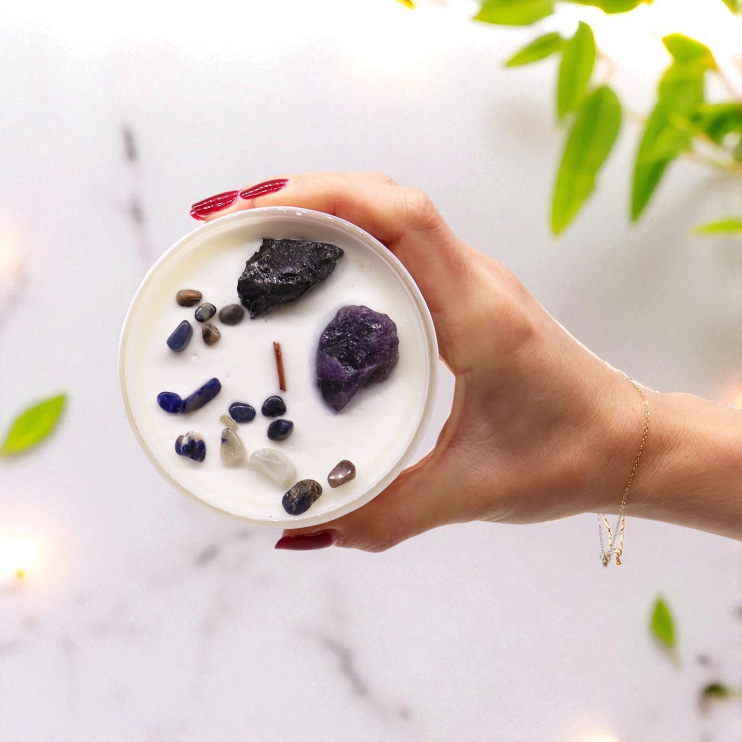 Solar Plexus Chakra Crystal Candle