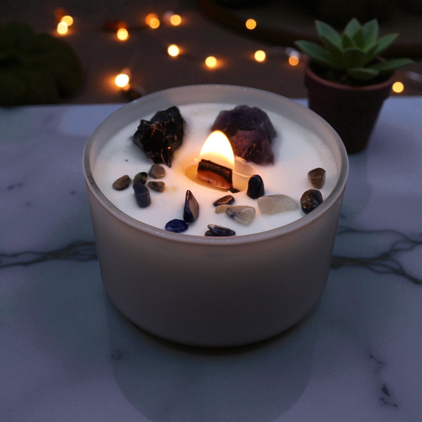 Solar Plexus Chakra Crystal Candle