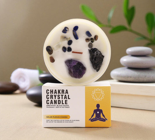 Solar Plexus Chakra Crystal Candle