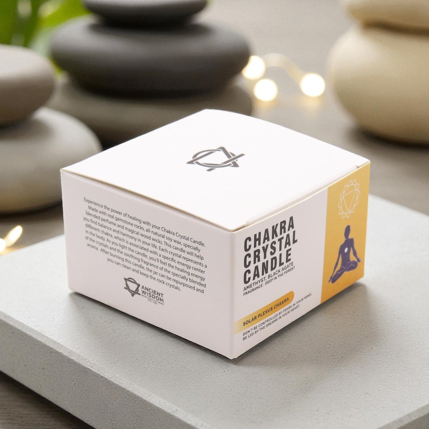 Solar Plexus Chakra Crystal Candle