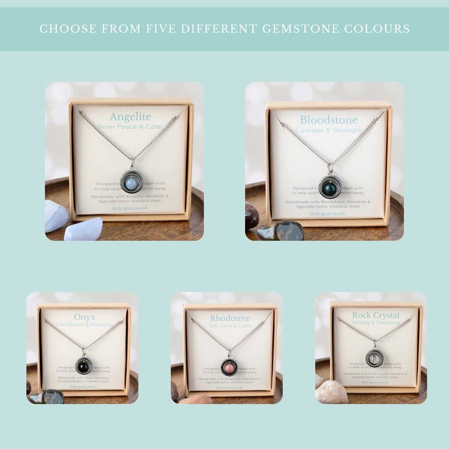 Gemstone Spinner Necklace