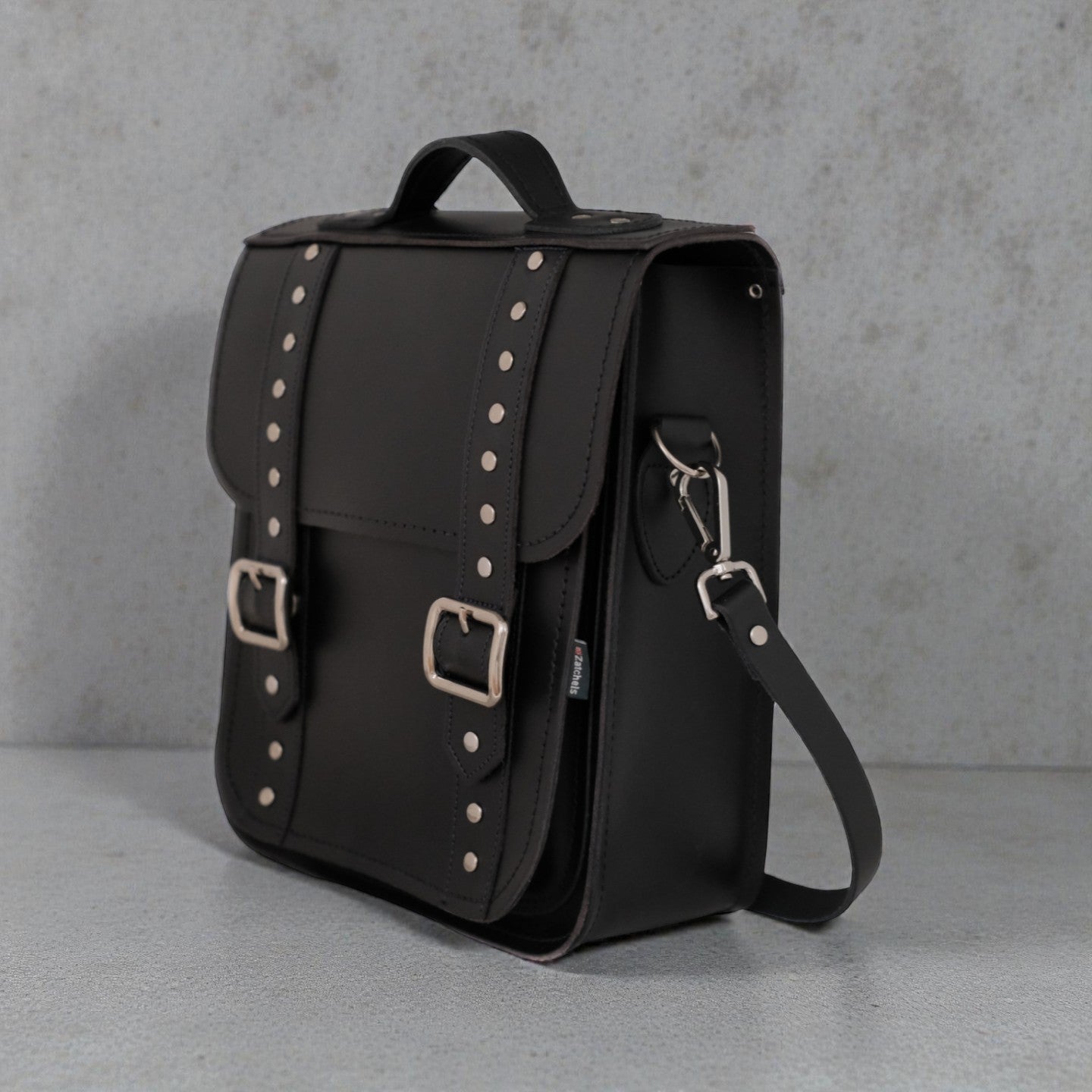 Handmade Leather City Backpack - Studded Black Gothic