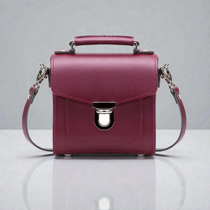 Handmade Leather Sugarcube Handbag - Oxblood