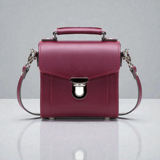 Handmade Leather Sugarcube Handbag - Oxblood