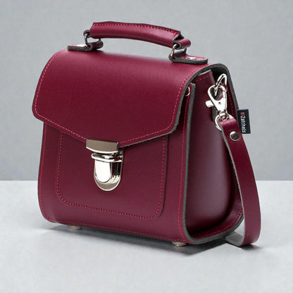 Handmade Leather Sugarcube Handbag - Oxblood