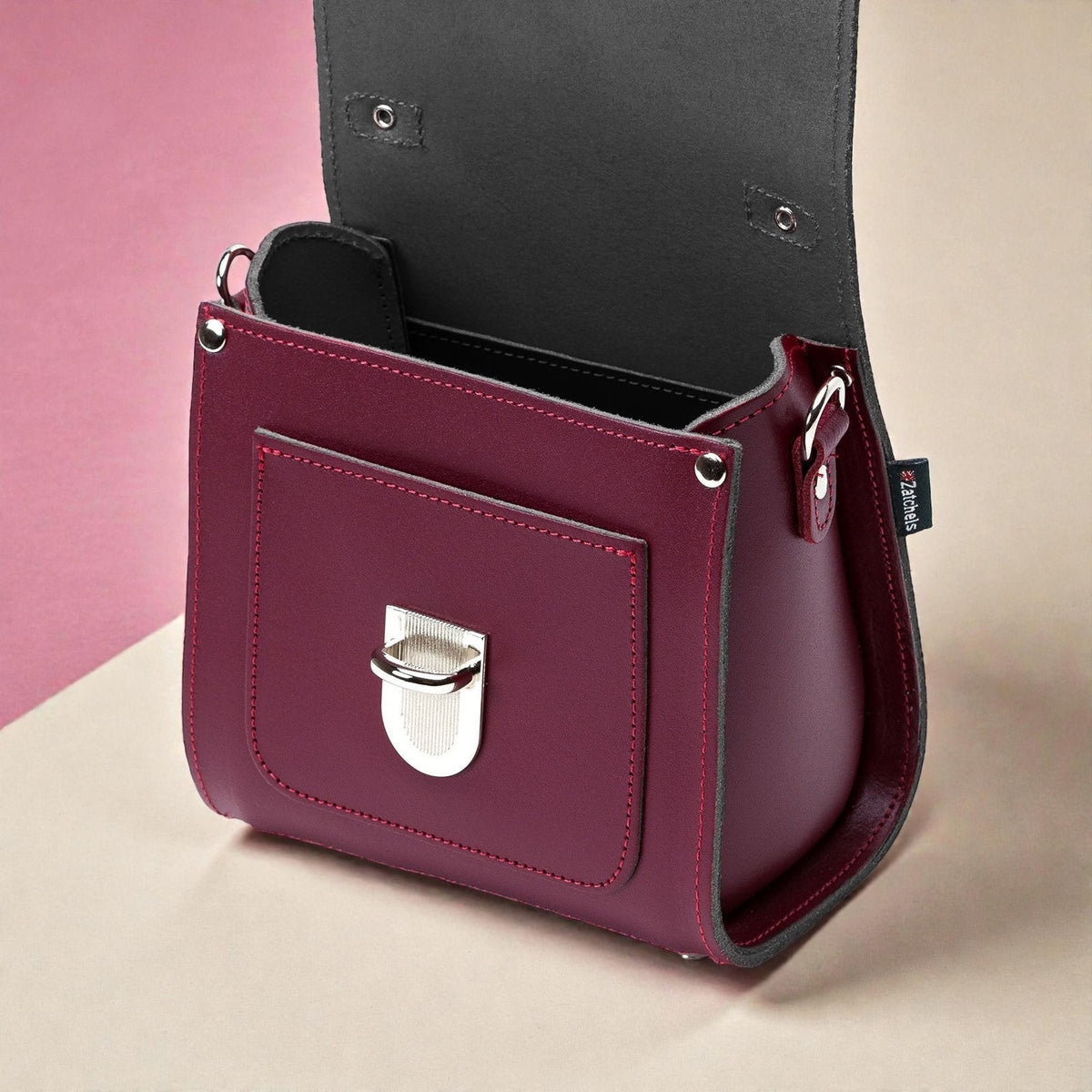 Handmade Leather Sugarcube Handbag - Oxblood