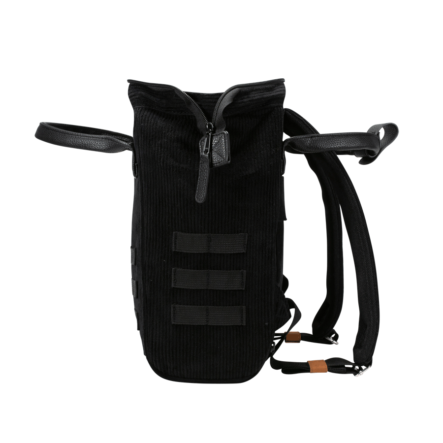 Corduroy Black & Tan Backpack
