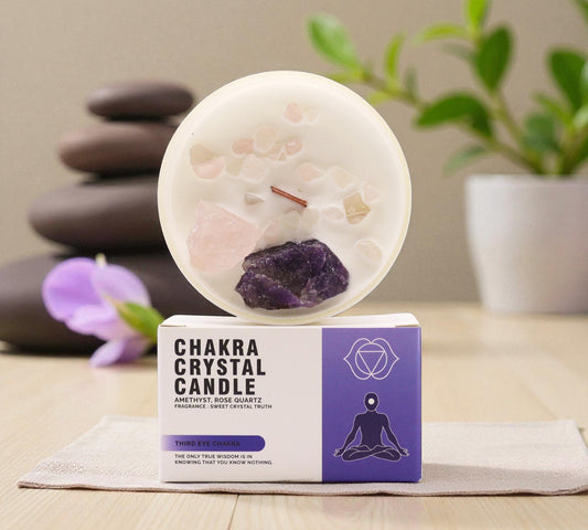 Third Eye Chakra Crystal Candle