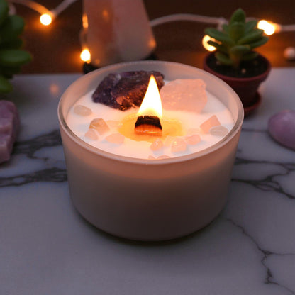 Third Eye Chakra Crystal Candle