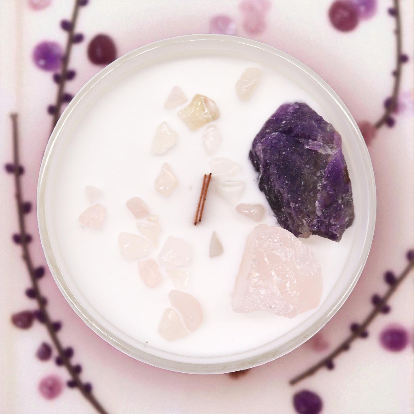 Third Eye Chakra Crystal Candle