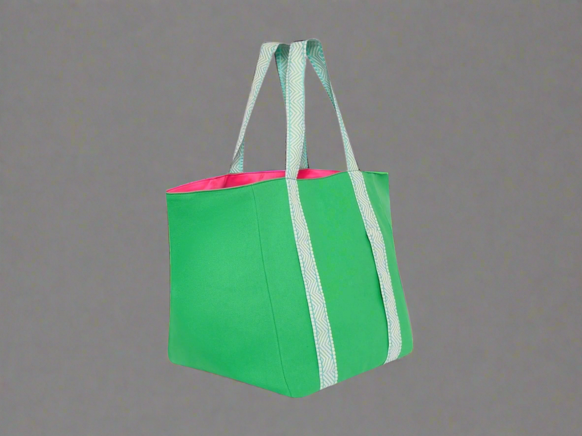 Bright Green & Neon Turquoise Tote Bag