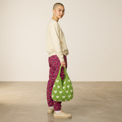 Green Heart Knit Bag