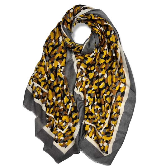 Camouflage & Grey Print Scarf
