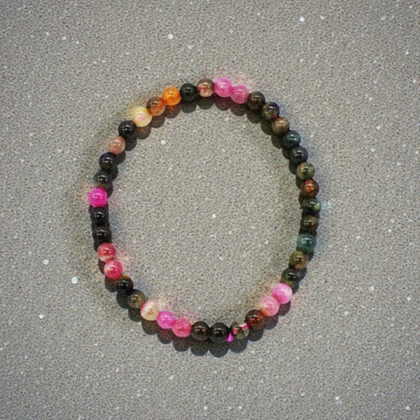 Watermelon Tourmaline Bead Bracelet