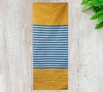 Yellow & Blue Indian Cotton Rug