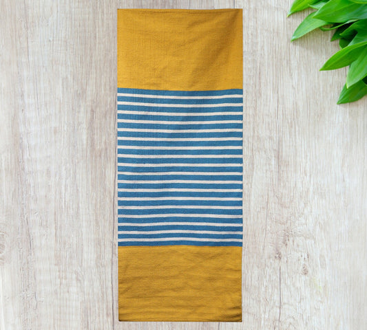 Yellow & Blue Indian Cotton Rug
