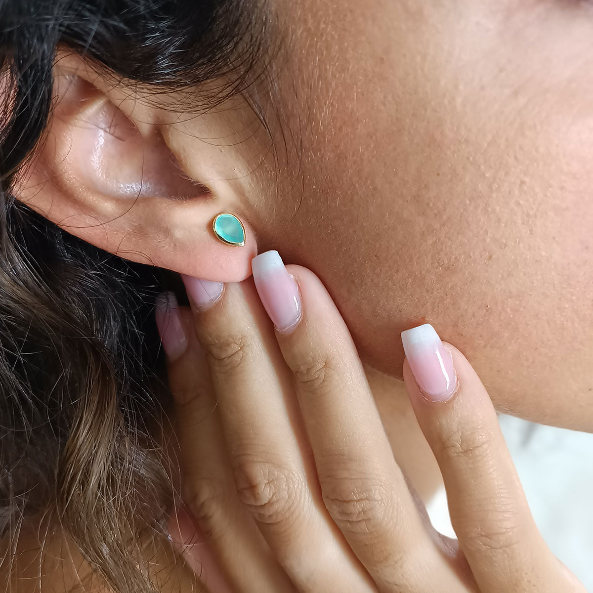 Simi Gemstone Studs: Pariba Onyx