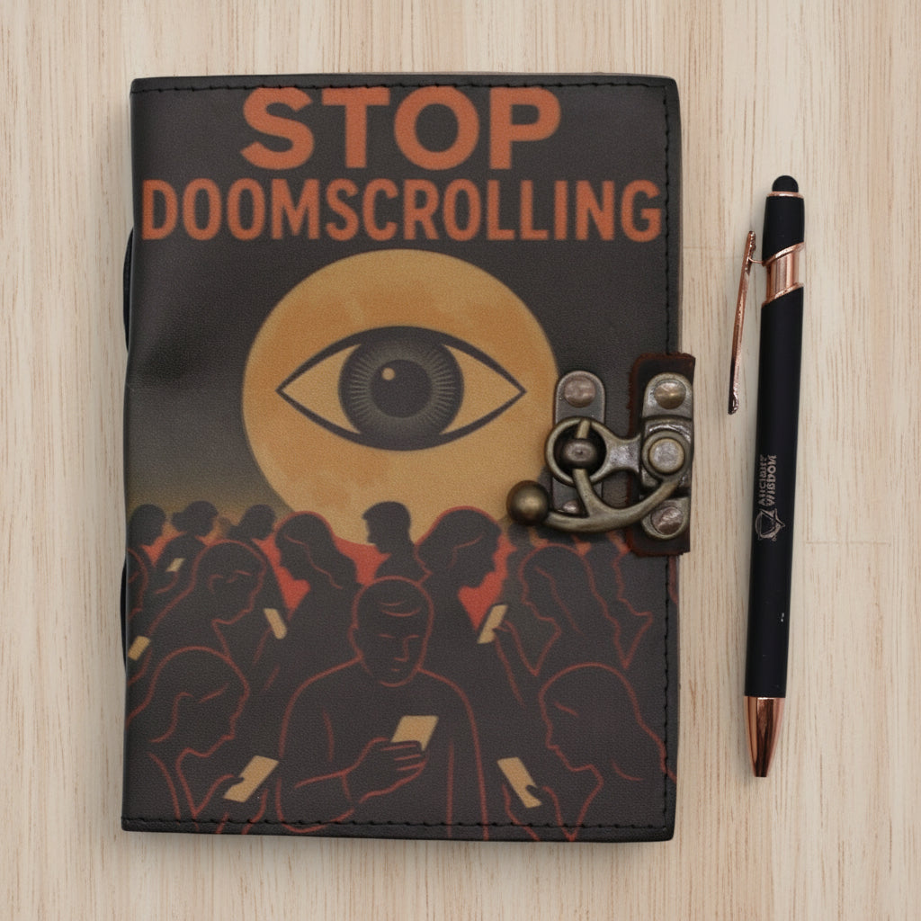 Leather Notebook – Stop Doom Scrolling
