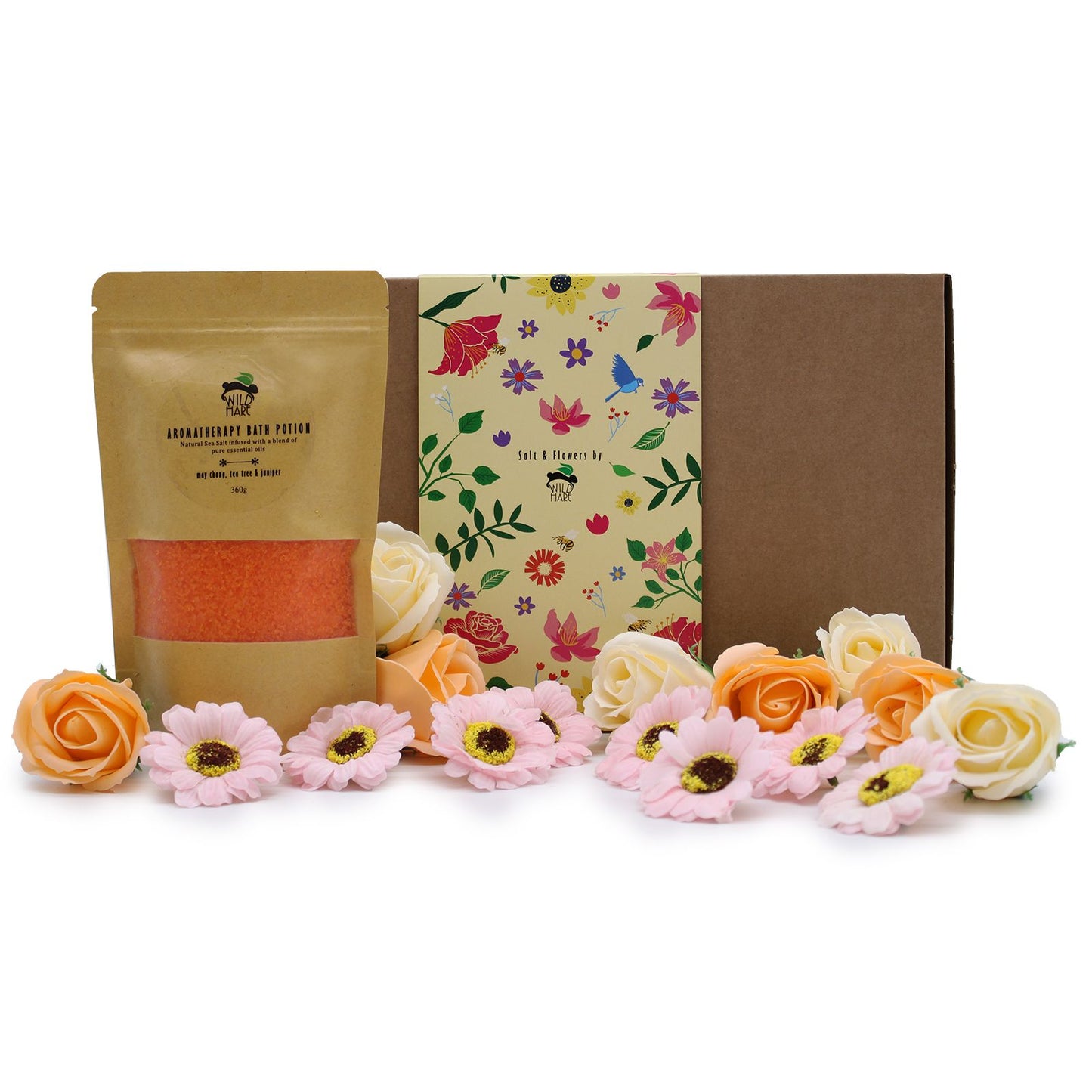 Total Detox Bath Sea Salts & Soap Flowers Set