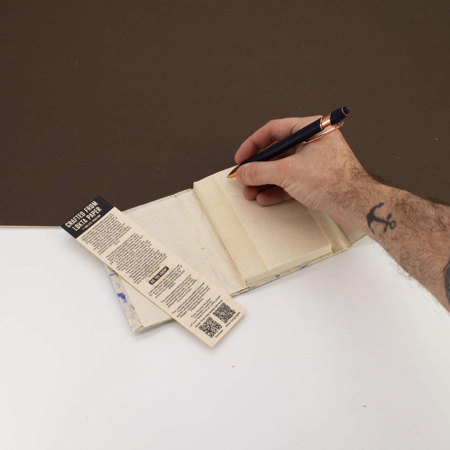 Lokta Paper Mixed Blue Cotton Notebook – Mini