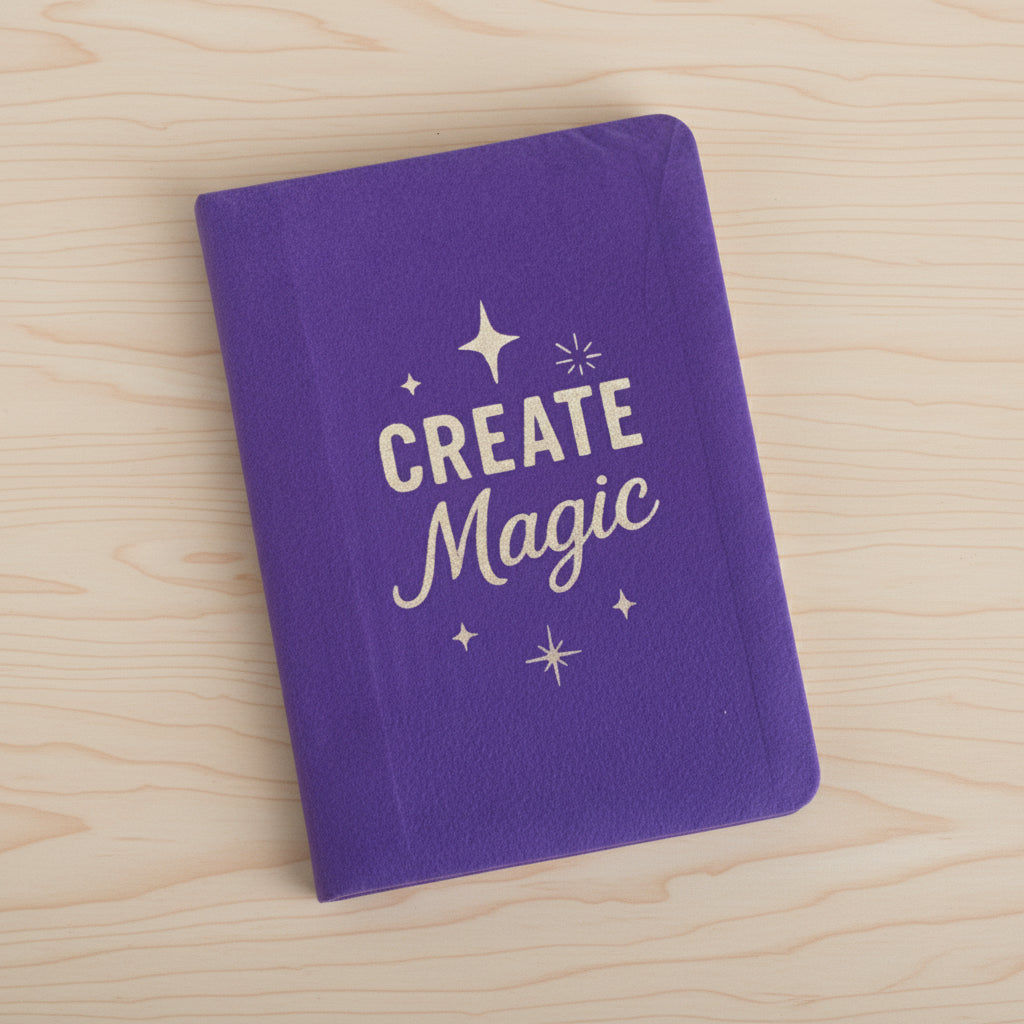 Purple Velvet Notebook - Create Magic