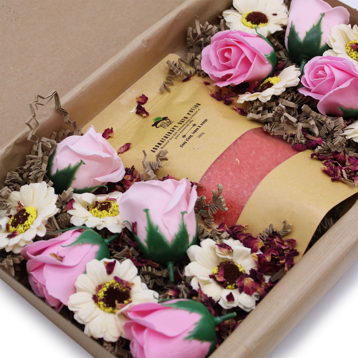 Passion Bath Sea Salts & Soap Flowers Set