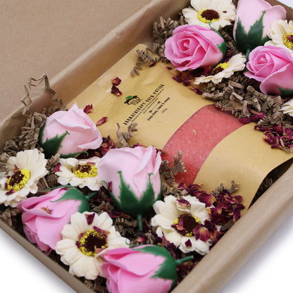 Passion Bath Sea Salts & Soap Flowers Set