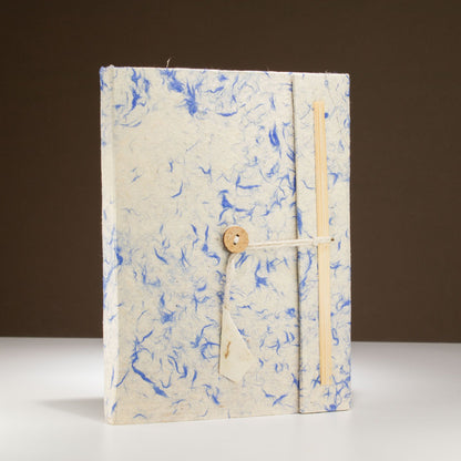 Lokta Paper Mixed Blue Cotton Notebook – Large