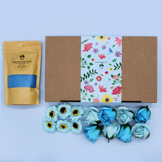 Total Unwind Bath Sea Salts & Soap Flowers Set